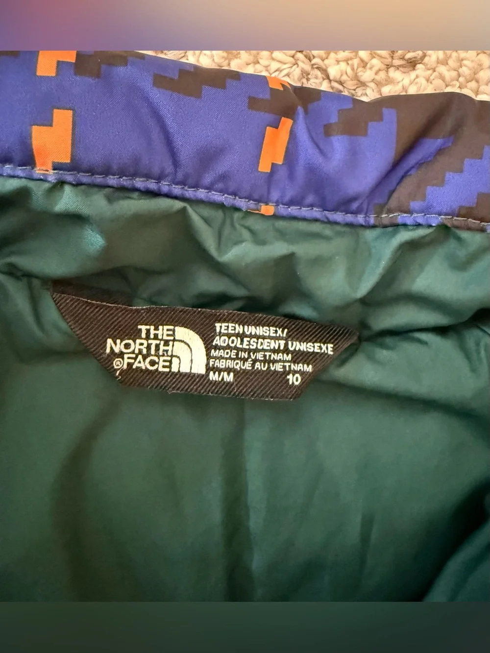 The North Face Boys Puffer Jacket Plaid Sz 10